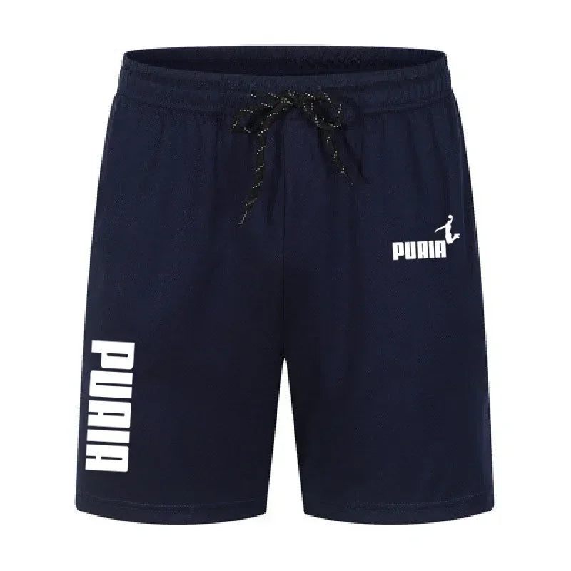 2026 Summer Men's Shorts New Polyester Breathable Elastic Pull Rope Basketball Running Casual Sports Shorts