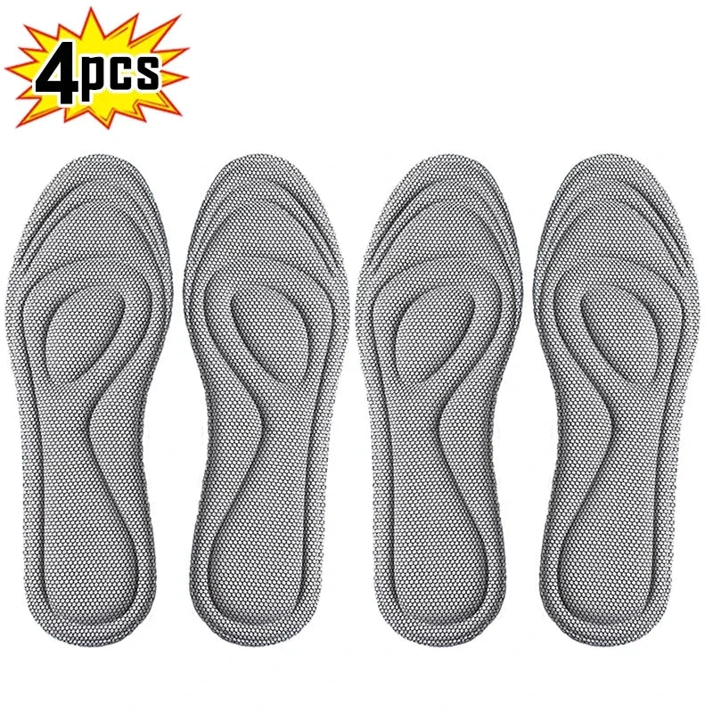 4Pcs Memory Foam Disposable Insoles for Shoes Antibacterial Deodorization Sweat Absorption Insert Sport Shoes Running Pads