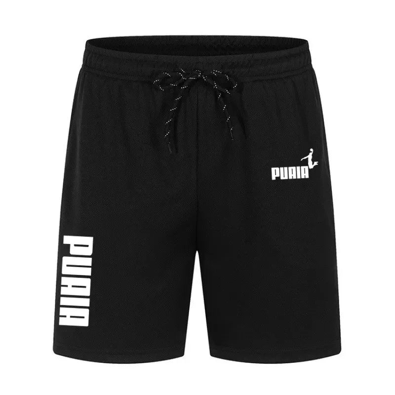 2026 Summer Men's Shorts New Polyester Breathable Elastic Pull Rope Basketball Running Casual Sports Shorts
