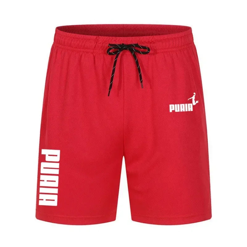 2026 Summer Men's Shorts New Polyester Breathable Elastic Pull Rope Basketball Running Casual Sports Shorts