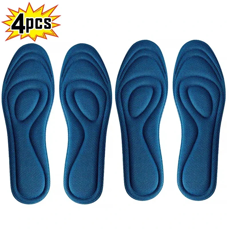 4Pcs Memory Foam Disposable Insoles for Shoes Antibacterial Deodorization Sweat Absorption Insert Sport Shoes Running Pads