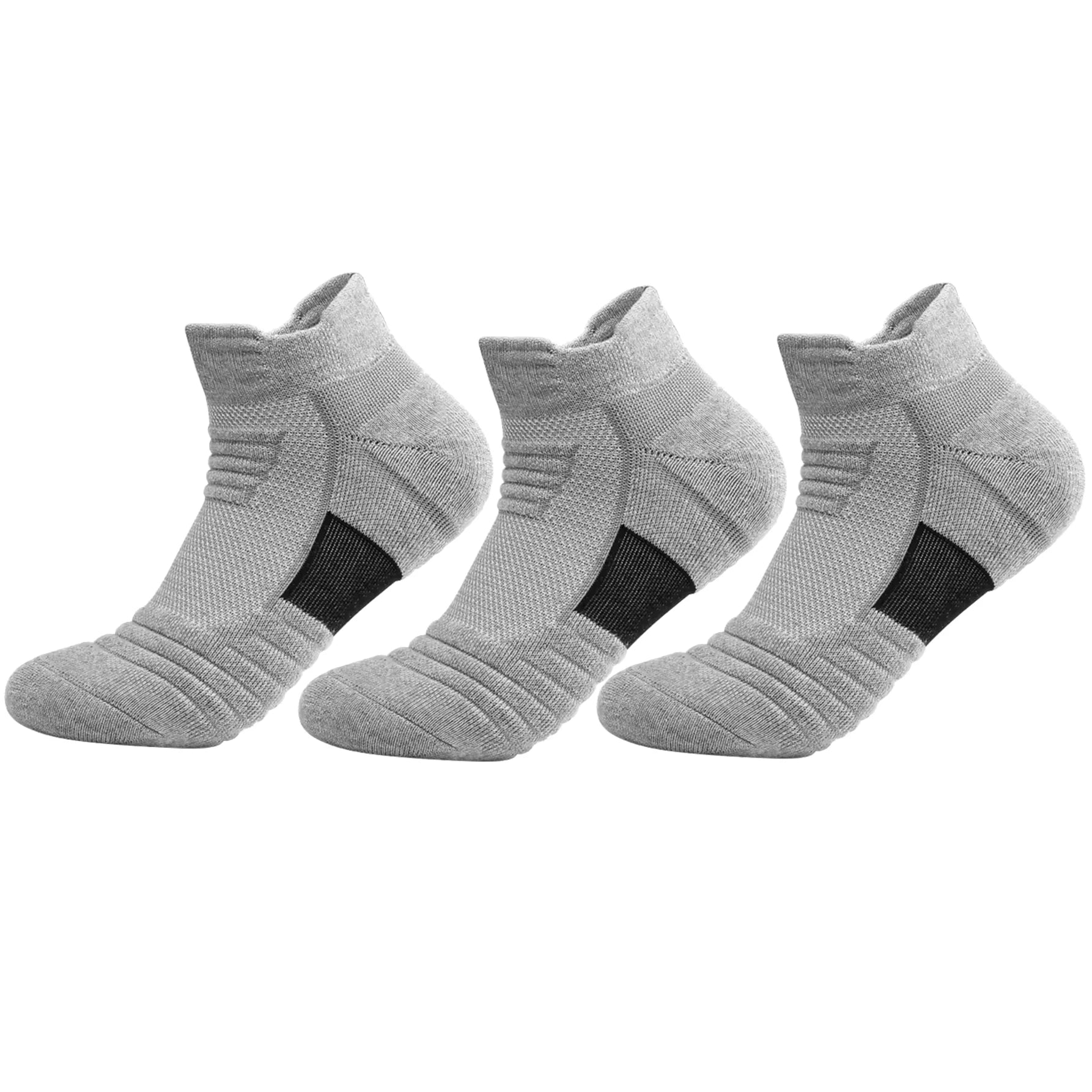 3 Pairs Mesh Sports Terry Socks Cushioned Moisture-managing And Durable Reduces Foot For Running Hiking Cycling Baskateball