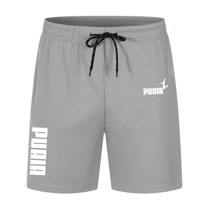 2026 Summer Men's Shorts New Polyester Breathable Elastic Pull Rope Basketball Running Casual Sports Shorts