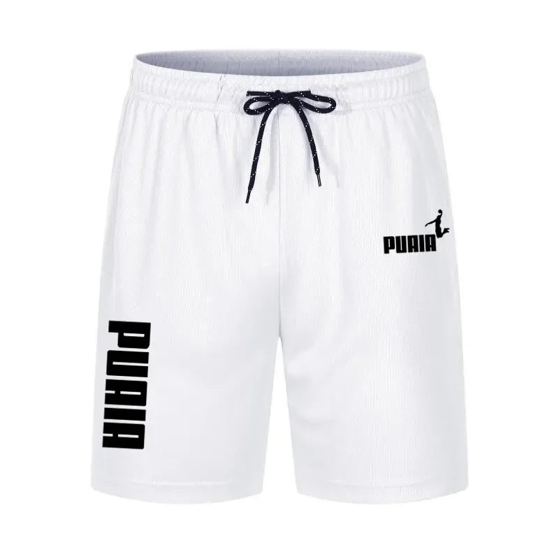 2026 Summer Men's Shorts New Polyester Breathable Elastic Pull Rope Basketball Running Casual Sports Shorts