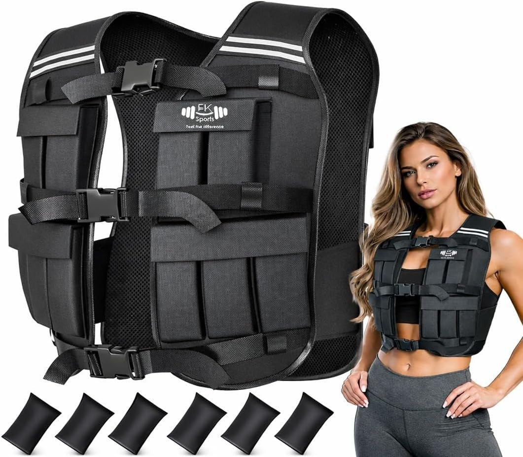5-20 Kg Weighted Vest Gym Running Fitness Sports Training Weight Loss Jacket UK