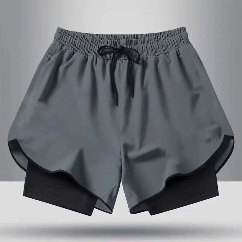 2026New Men Running Shorts Gym Sports Shorts 2 In 1 Quick Dry Workout Training Gym Fitness Jogging Short Pants Summer Men Shorts