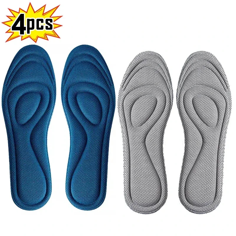 4Pcs Memory Foam Disposable Insoles for Shoes Antibacterial Deodorization Sweat Absorption Insert Sport Shoes Running Pads