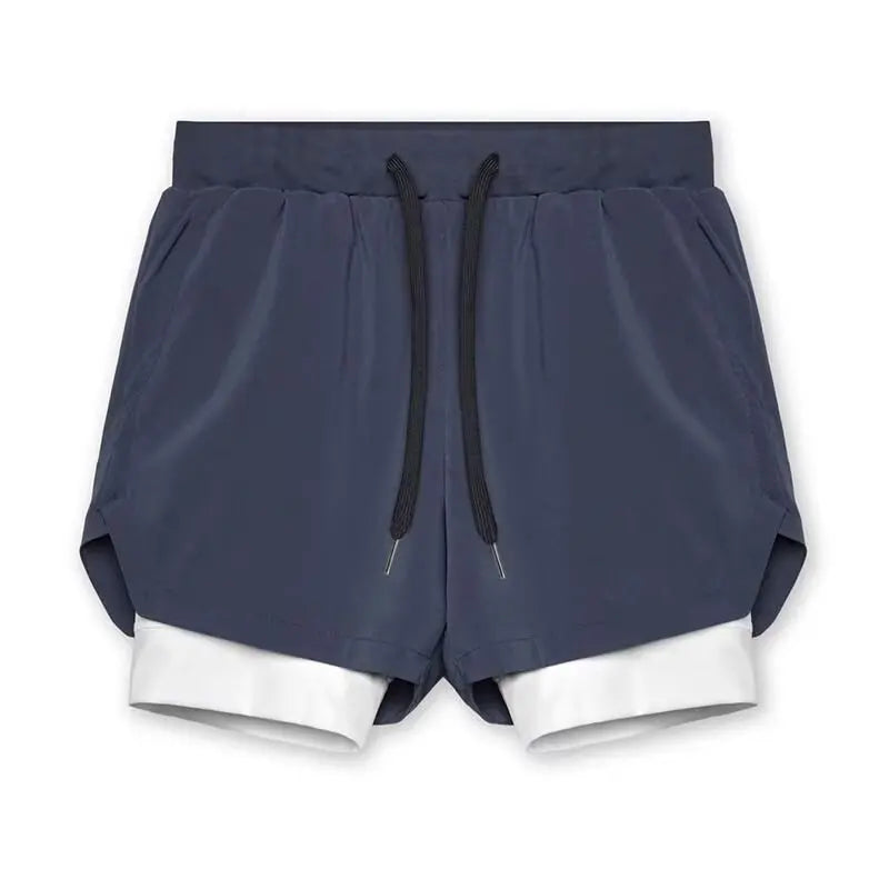 2026New Men Running Shorts Gym Sports Shorts 2 In 1 Quick Dry Workout Training Gym Fitness Jogging Short Pants Summer Men Shorts