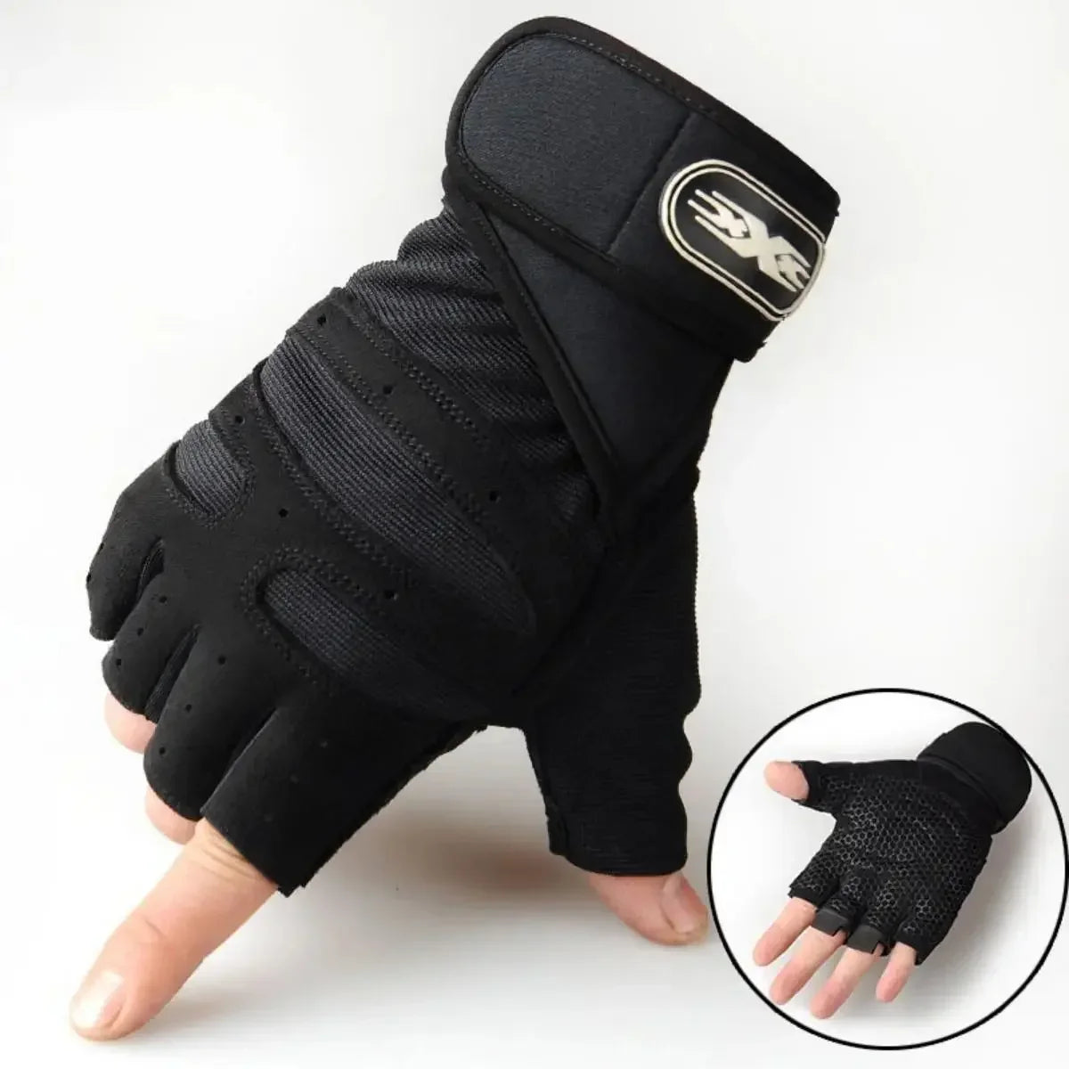 1Pair Gym Gloves for Fitness Weight Lifting Wristband Gloves Body Building Training Sports Exercise Cycling Glove