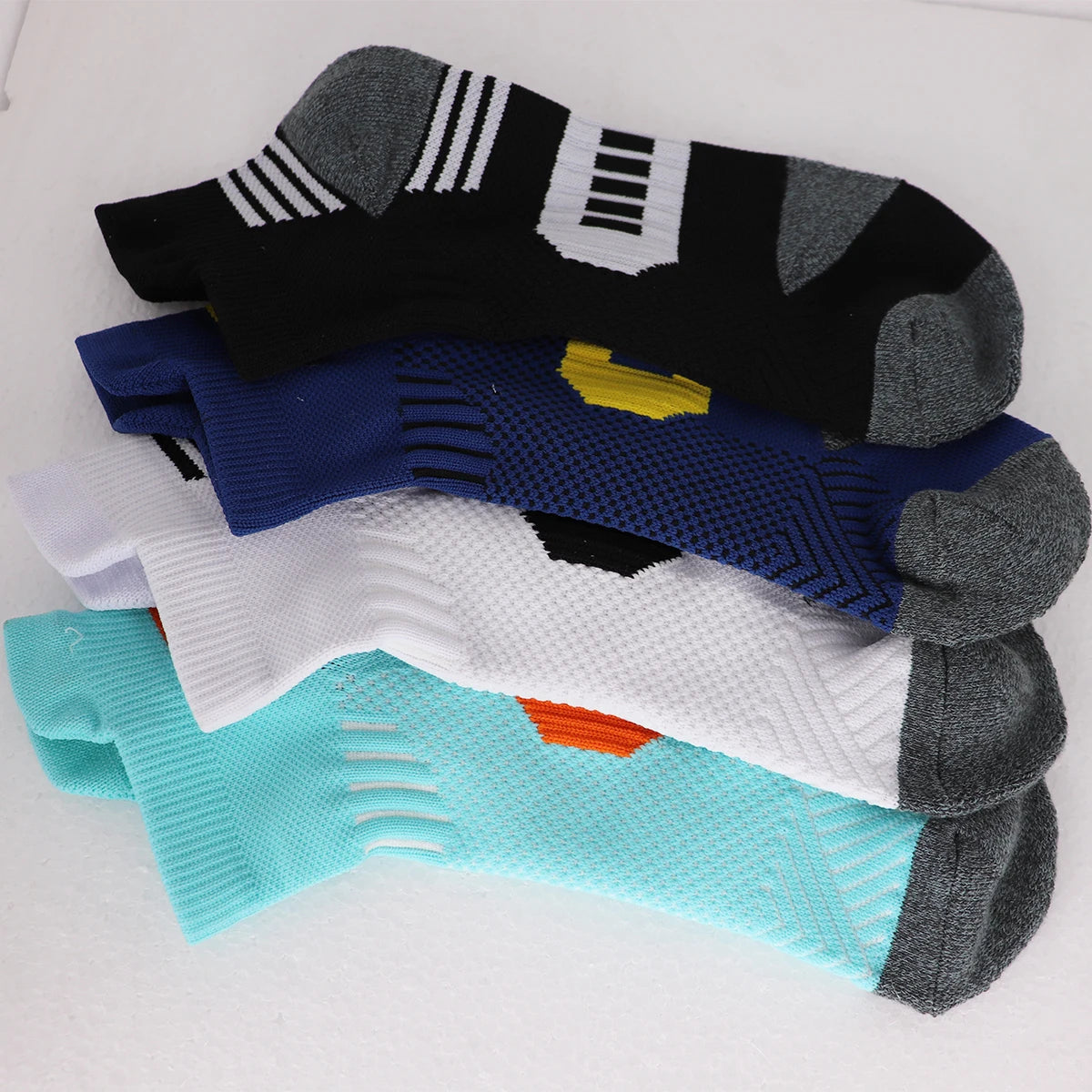 3/9 Pairs Non-Slip Sports Socks for Men & Women Thickened Towel Bottom Professional Running Fitness Training Basketball Socks