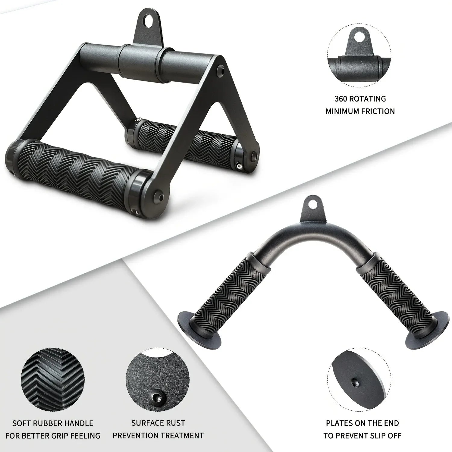Cable Machine Attachment, Row Double D Handles, Tricep Rope, Straight Tricep Bar, V Bar, LAT Pulldown Gym Accessories