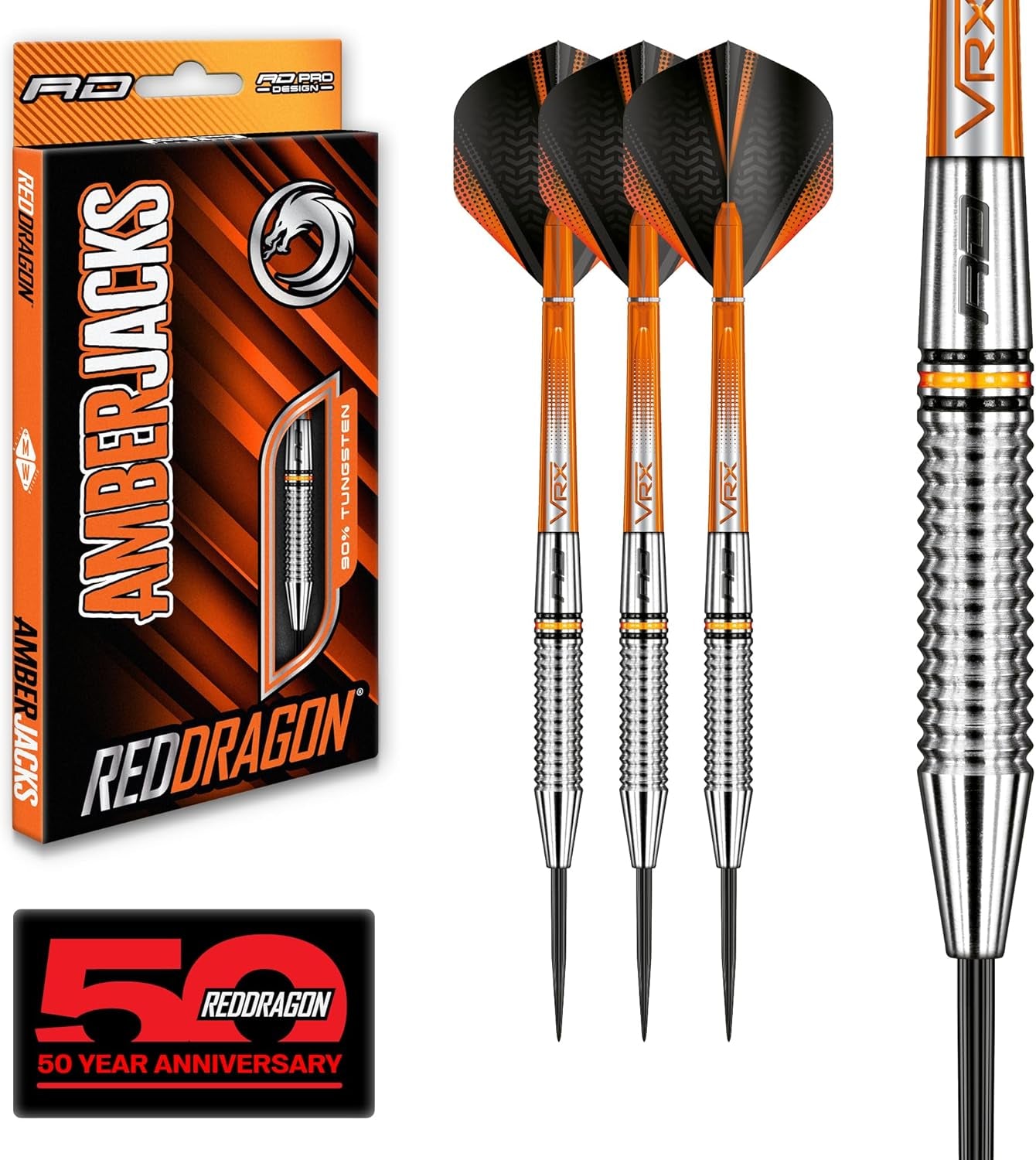 Darts | Amberjack | Steel Tip | Tungsten Darts Set | 22G - 30G | 90% Tungsten Darts Set | Darts Accessories: Dart Flights & Dart Stems | 22G, 23G, 24G, 25G, 26G, 27G, 28G, 30G