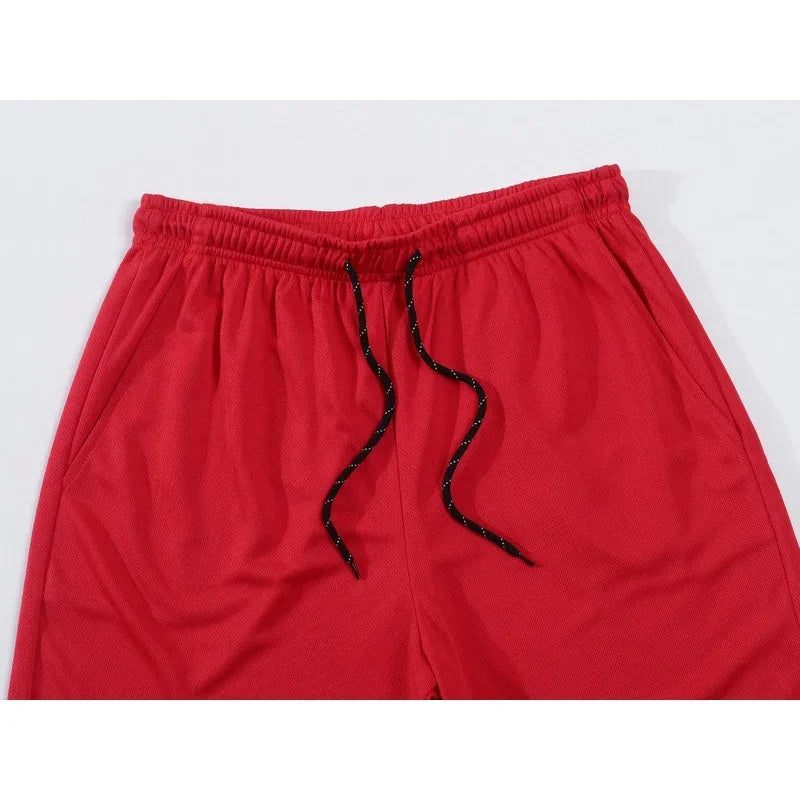 2026 Summer Men's Shorts New Polyester Breathable Elastic Pull Rope Basketball Running Casual Sports Shorts