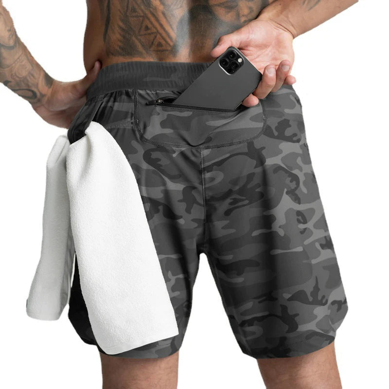 2024 Men's Single-Layer Woven Quick-Drying Solid-Color Shorts for Running, Fitness, and Casual Wear (American Fifth Pant Style)