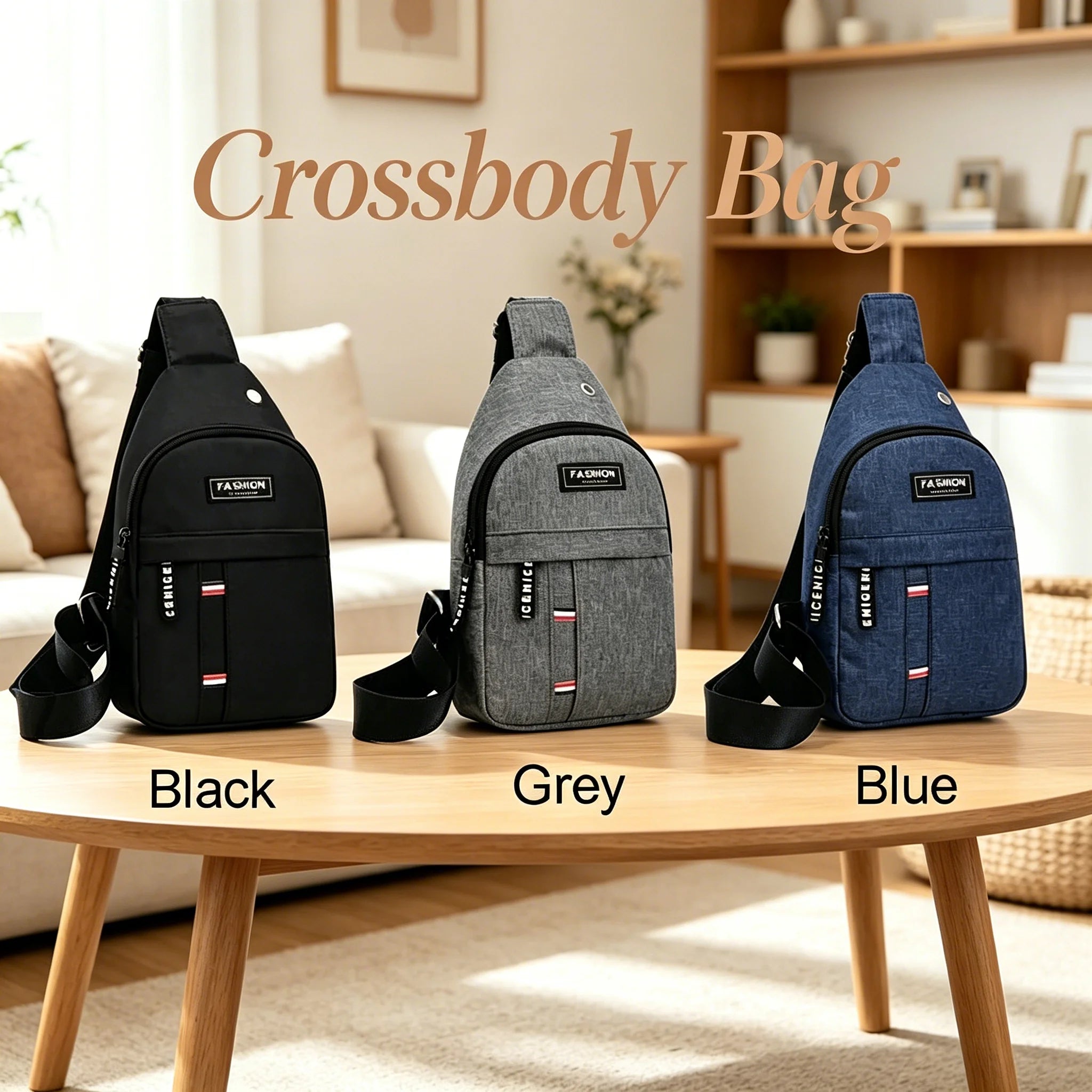 Classic Fashion Canvas Waterproof Sling Chest Crossbody Bag Sport Travel Outdoor Bag Practical Casual Daily Carry Capacity Bags