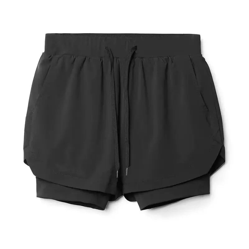 2026New Men Running Shorts Gym Sports Shorts 2 In 1 Quick Dry Workout Training Gym Fitness Jogging Short Pants Summer Men Shorts