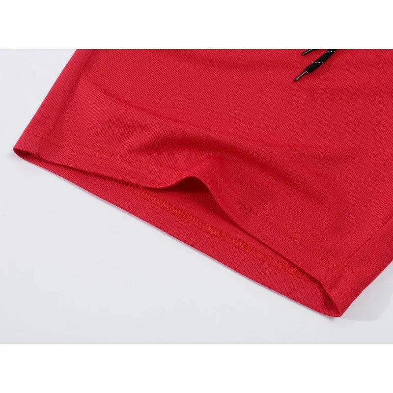 2026 Summer Men's Shorts New Polyester Breathable Elastic Pull Rope Basketball Running Casual Sports Shorts