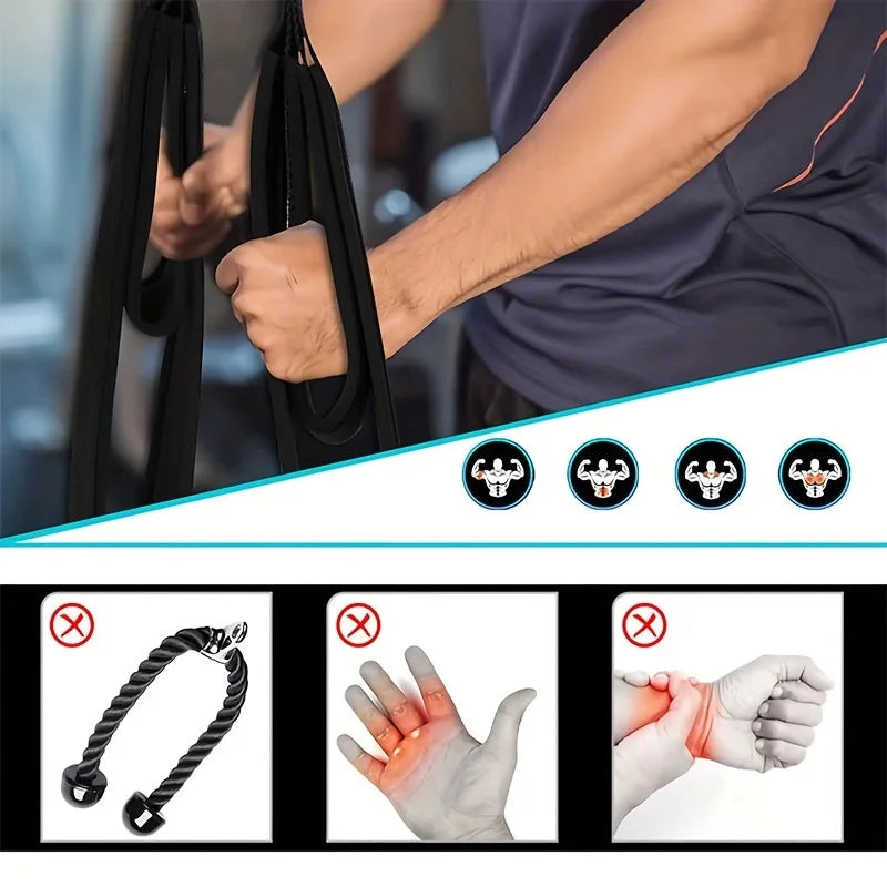 1pc Biceps Triceps Rope Training Double Ended Tension Rope Big Bird Fitness Accessories Webbing Downward Pressure Face Pull Rope