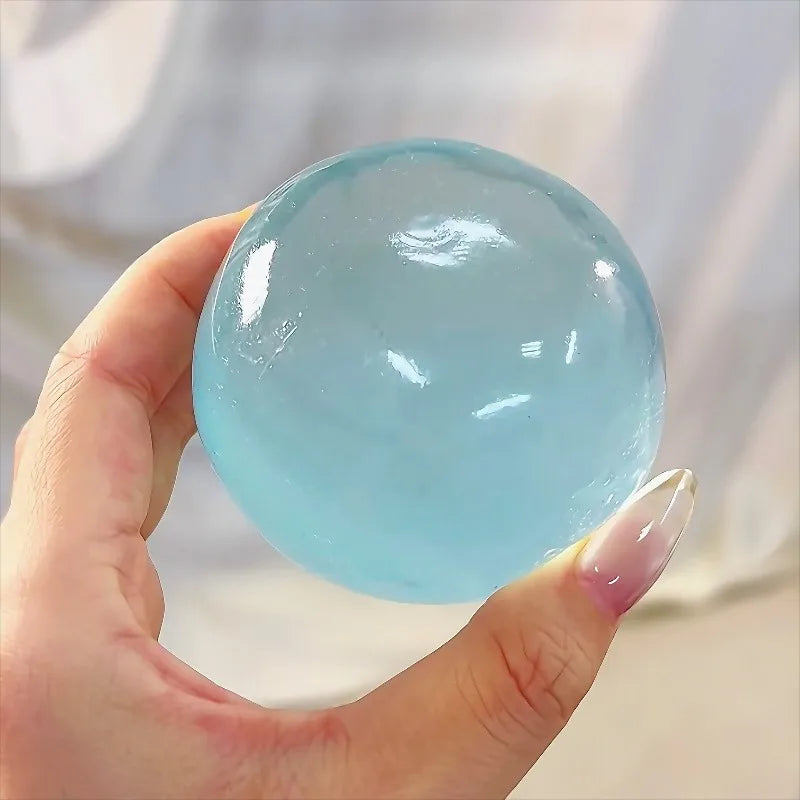 Blue Maltose Squishy Toy, Cute Mochi Anti Stress Fidget, Soft Simulated Transparent Ball Quick Rebound Decompression Toy