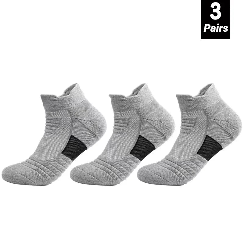 3 Pairs Anti-Slip Football Socks Men Sock Short Long Tube Soccer Basketball Sport Breathable Deodorous 39-45 Running Hiking