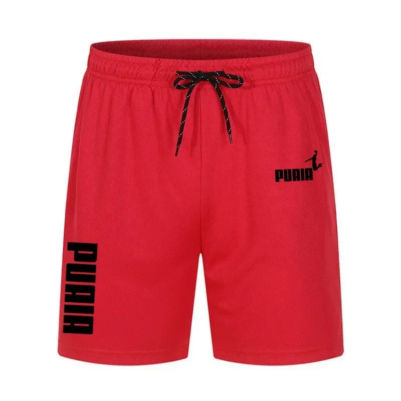 2026 Summer Men's Shorts New Polyester Breathable Elastic Pull Rope Basketball Running Casual Sports Shorts