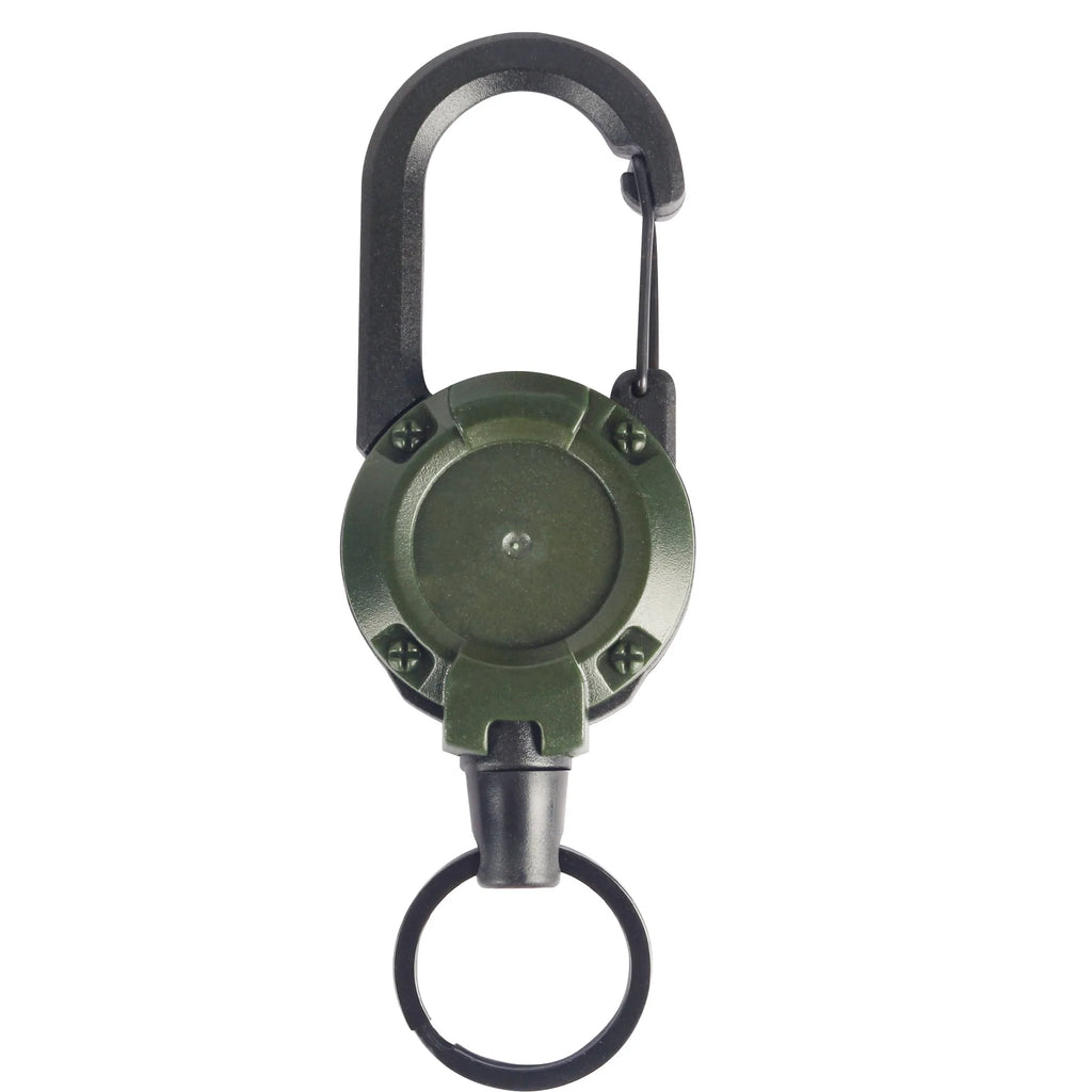 1/5Pcs Retractable Heavy Duty Carabiner Keychain Steel Wire Rope Spring Buckle Pull Reel Anti-theft Outdoor Sporty Key Ring Tool