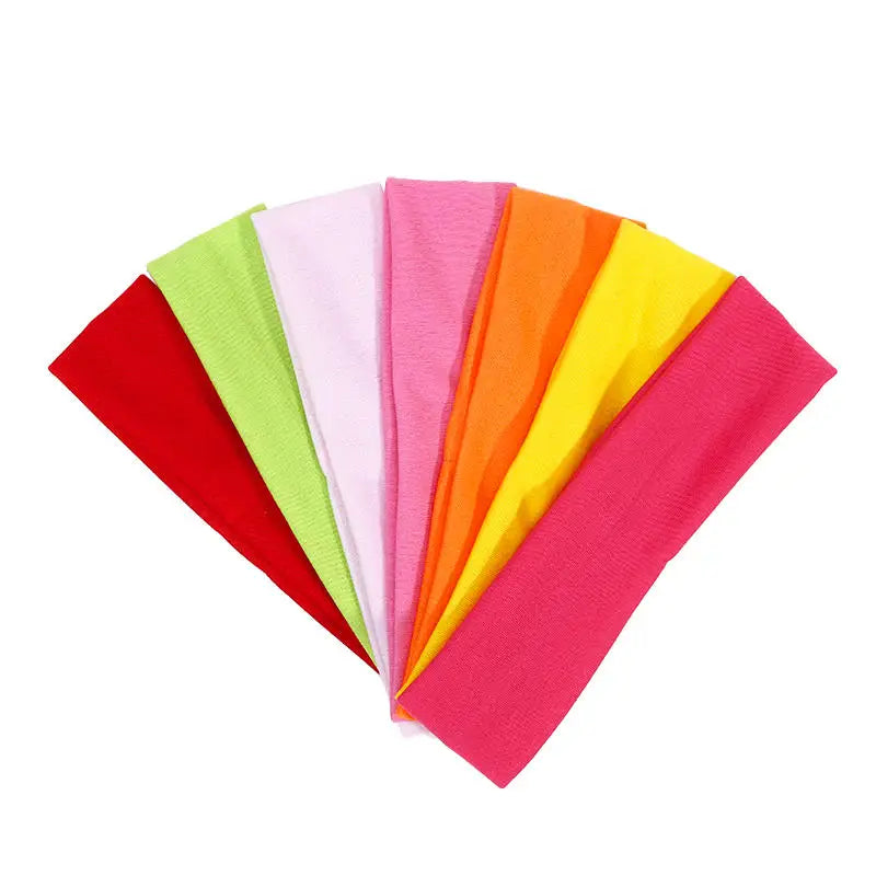 7PCS Elastic Sports Headbands For Women Stretchy Candy-Colored Hairbands Fashion Sweatbands For Fitness Yoga Running Cycling