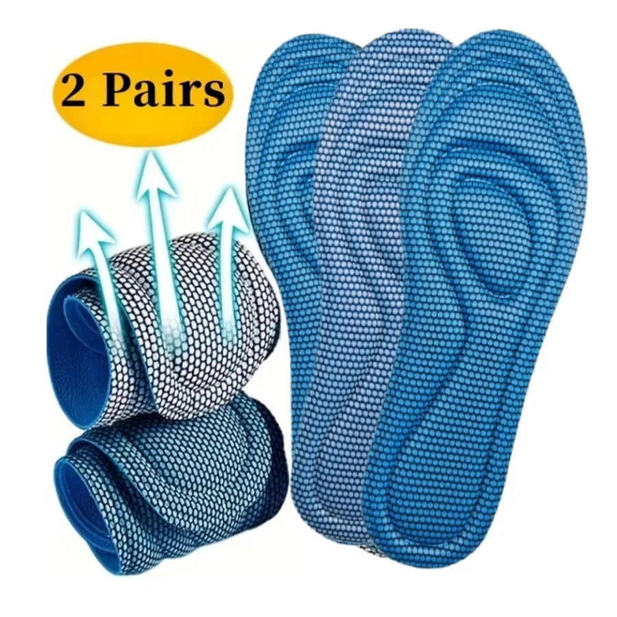4Pcs Memory Foam Disposable Insoles for Shoes Antibacterial Deodorization Sweat Absorption Insert Sport Shoes Running Pads