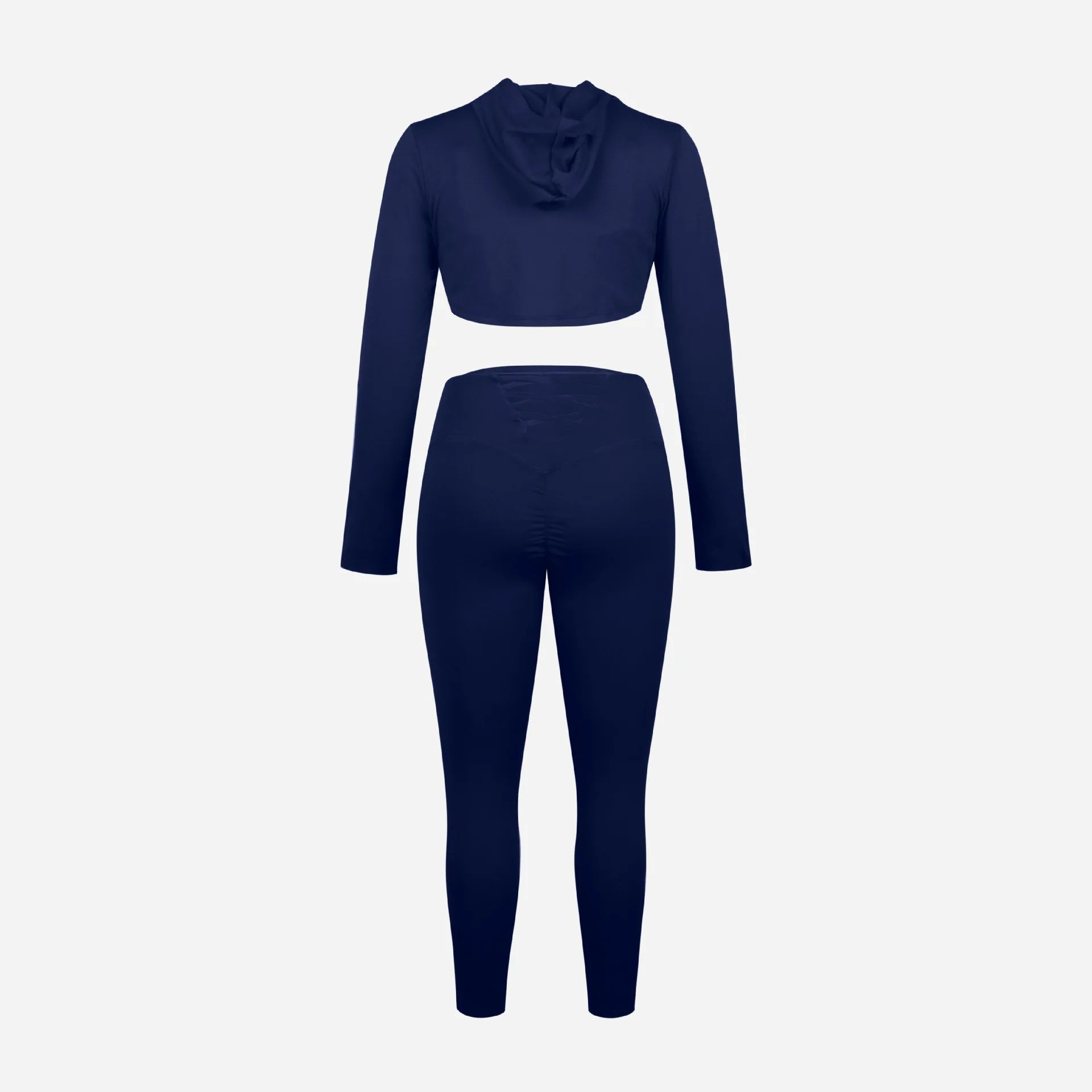 3 Pieces Women's Yoga Fitness Set - Gym Workout Long Sleeve Cropped Hoodie Active Wear Sport Tracksuit