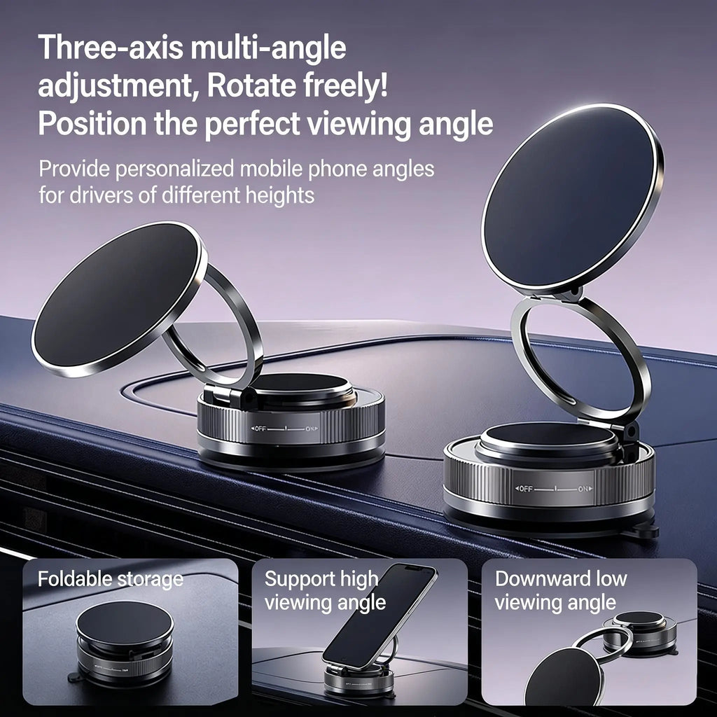 360° Rotatable Magnetic Phone Holder for car Foldable & Adjustable Magnetic Car Mount ,Suction Cup Phone Holder for Car/Mirror